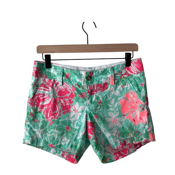 Lilly Pulitzer "The Callahan Short" Pink & Green Multicolor Floral Shorts - Picture 1 of 14